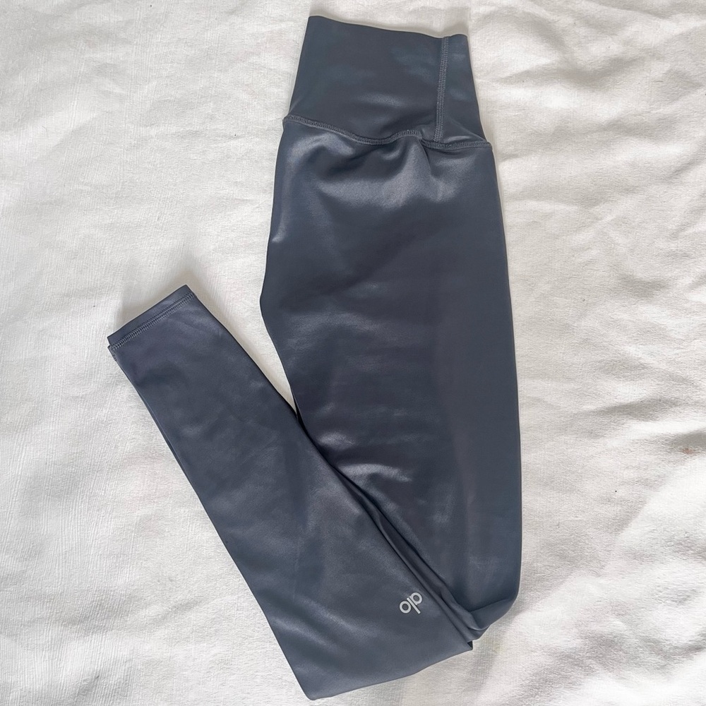ALO high waist air lift shiny Charcoal Leggings S